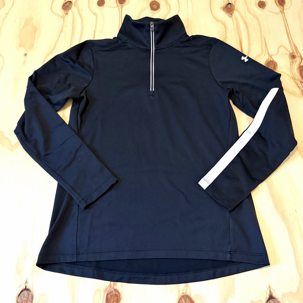 Under Armour UA Qualifier 1/4 Zip Pullover Size S Womens STY 1276355 Black Loose